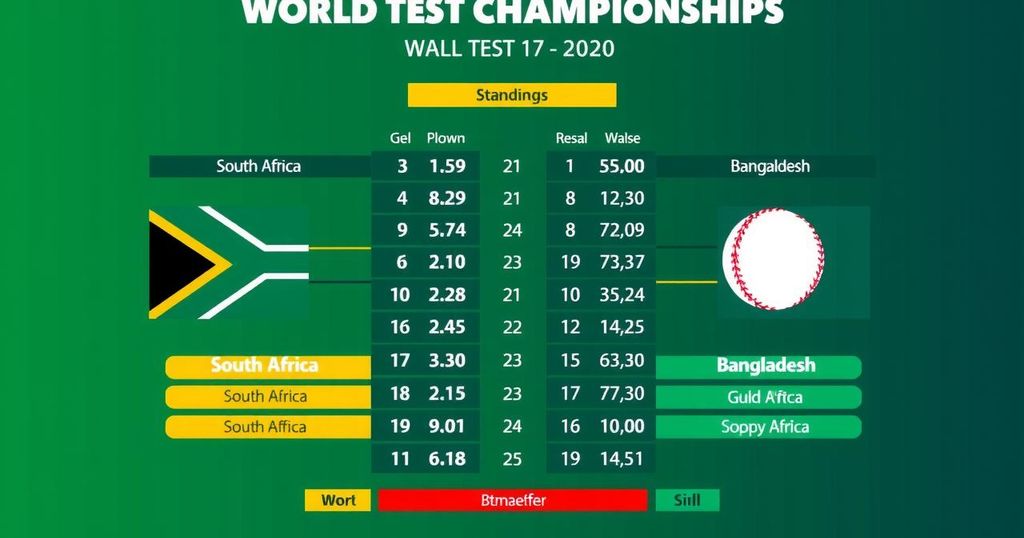 WTC Points Table: South Africa Dominates Bangladesh to Secure Series Win in World Test Championship Standings